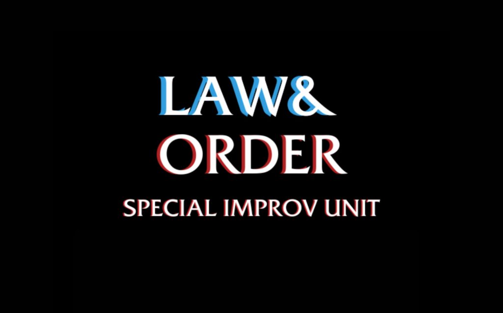 Promotional image for Law and Order SIU 2026 improvised comedy show presented by Michael Harris at New Spire Arts