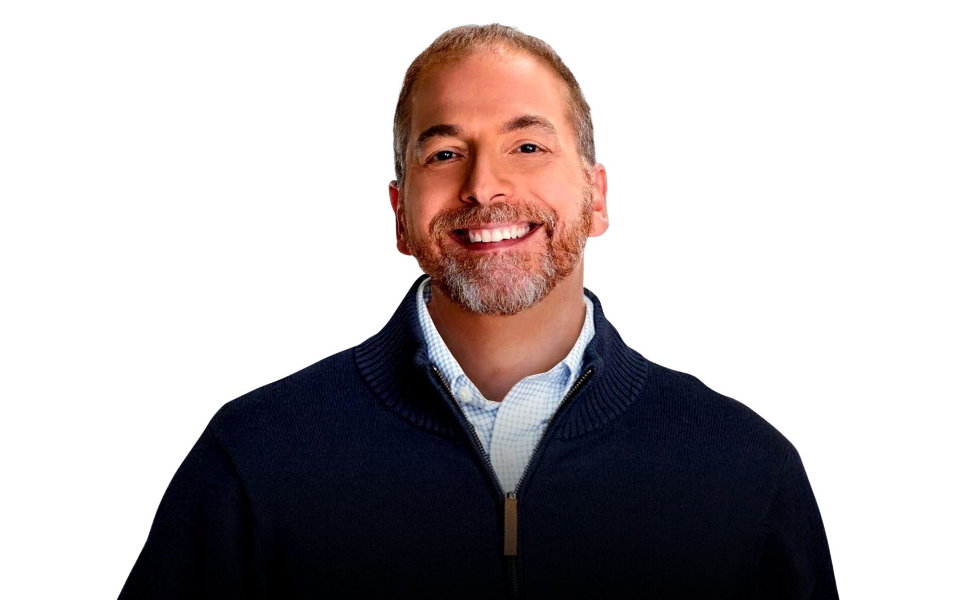 Chuck Todd smiling during a promotional portrait for his live appearance at the Weinberg Center for the Arts.